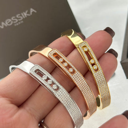 [Rosla]Move Noa Rose Gold Pavé Diamond Bangle Bracelet