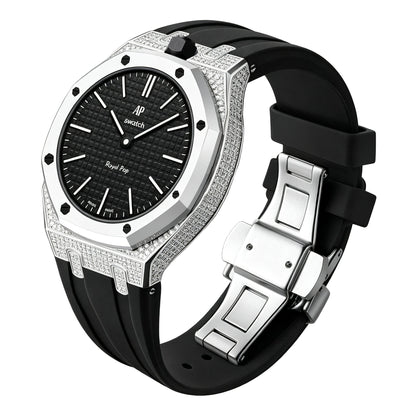 [Rosla]Royal Oak Pop Exclusive Steel Case With Diamond(Moissanite) & Silicone Strap