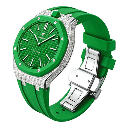 [Rosla]Royal Oak Pop Exclusive Steel Case With Diamond(Moissanite) & Silicone Strap