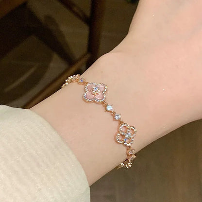 [Rosla]CLOVER 5 MOTIF PINK BLUE RED WHITE BRACELET