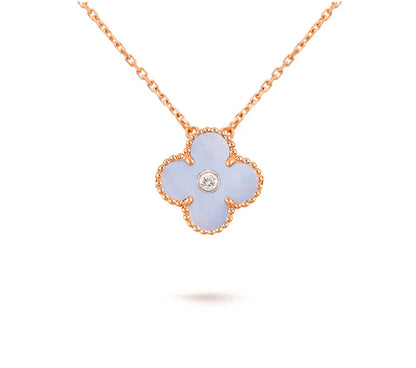 [Rosla]CLOVER 15MM DIAMOND SINGLE FLOWER NECKLACE COLLECTION