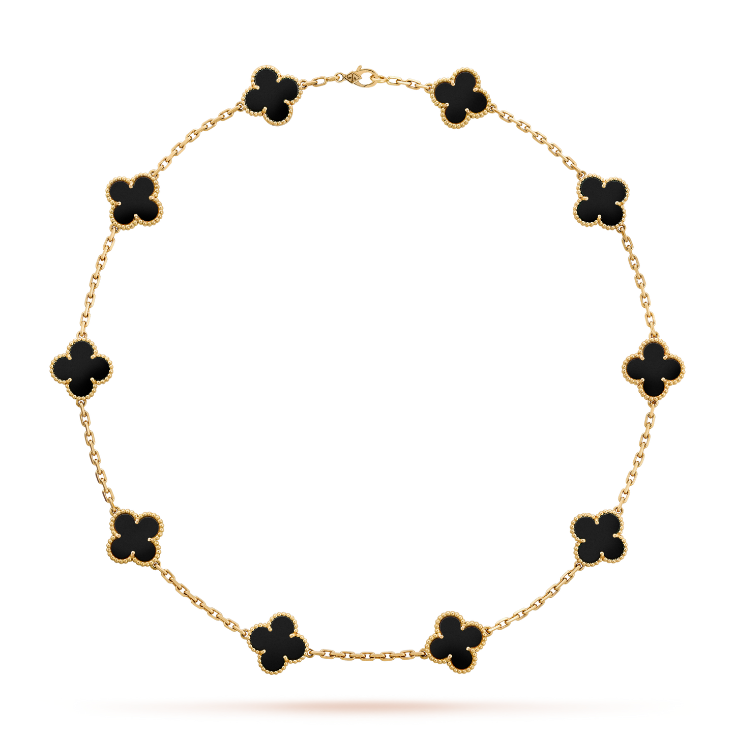 [Rosla]CLOVER 10 MOTIFS ONYX NECKLACE