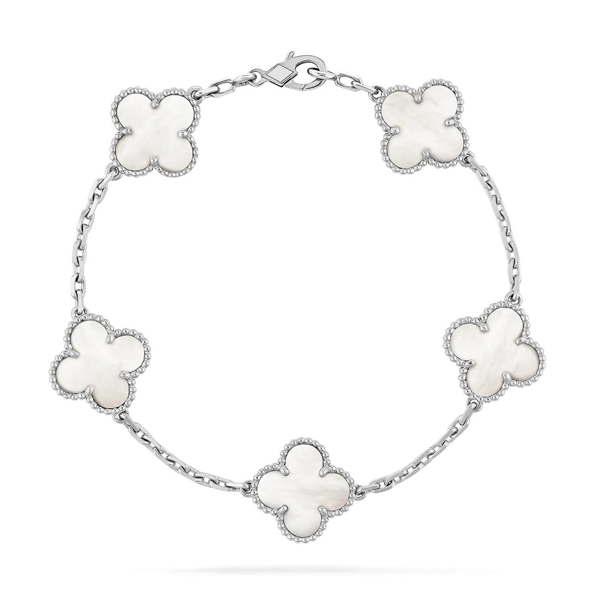 [Rosla]CLOVER WHITE PEARL MOP 5 MOTIF BRACELET COLLECTION