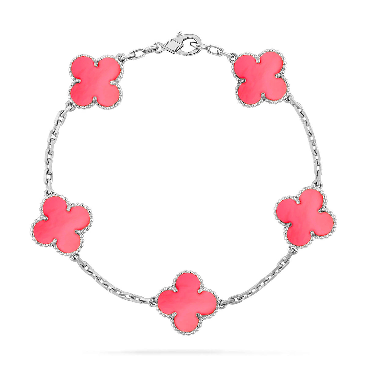 [Rosla] CLOVER 5 MOTIFS  PINK MOP BRACELET COLLECTION