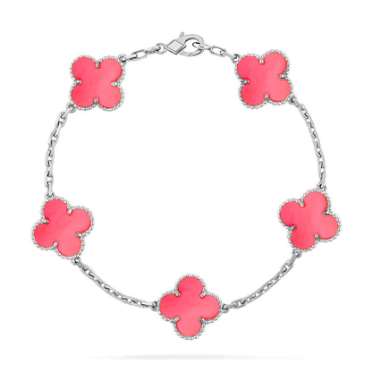 [Rosla] CLOVER 5 MOTIFS  PINK MOP BRACELET COLLECTION
