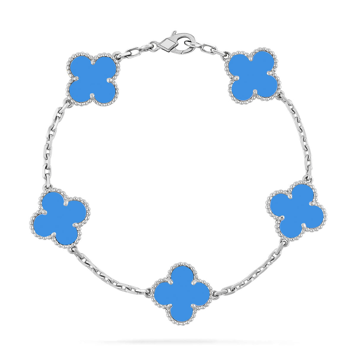 [Rosla] CLOVER 5 MOTIF BLUE AGATE BRACELET COLLECTION