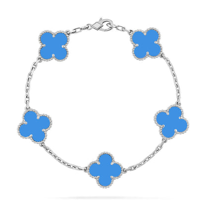 [Rosla] CLOVER 5 MOTIF BLUE AGATE BRACELET COLLECTION