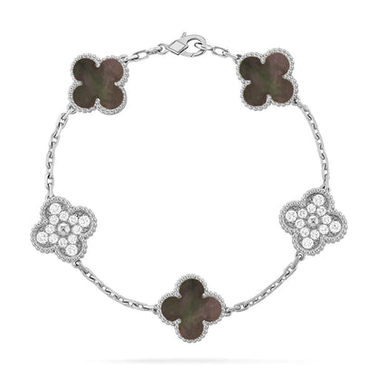[Rosla] CLOVER 5 MOTIF GRAY MOP BRACELET COLLECTION
