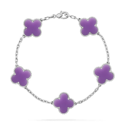 [Rosla]CLOVER 5 MOTIF LIGHT PURPLE BRACELET COLLECTION