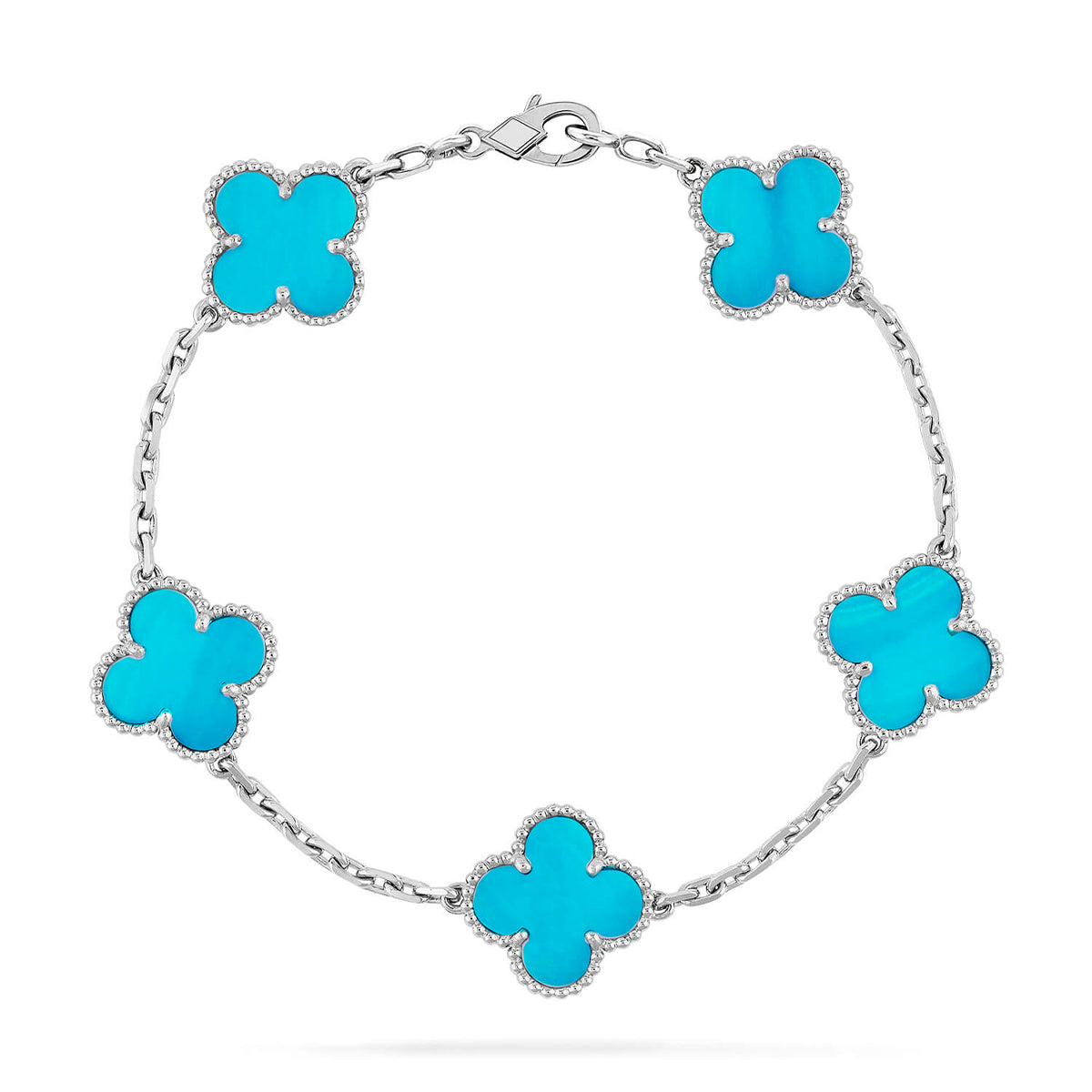 [Rosla] CLOVER 5 MOTIF TURQUOISE BRACELET COLLECTION