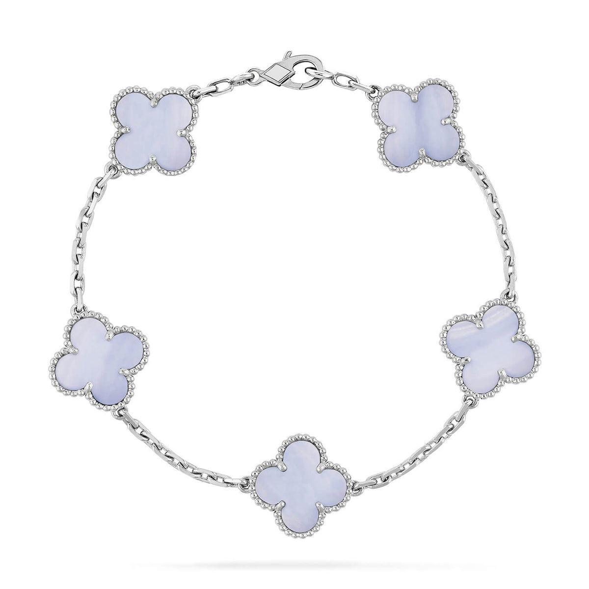 [Rosla] CLOVER 5 MOTIF PURPLE CHALCEDONY BRACELET COLLECTION