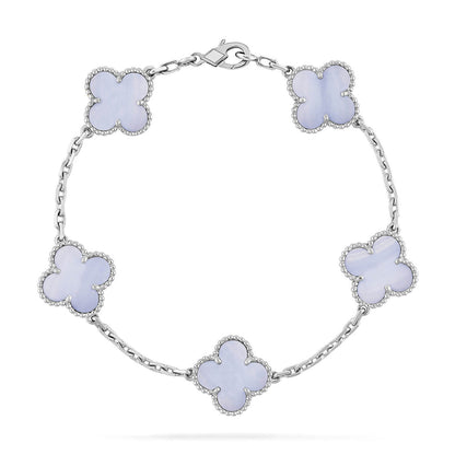 [Rosla] CLOVER 5 MOTIF PURPLE CHALCEDONY BRACELET COLLECTION
