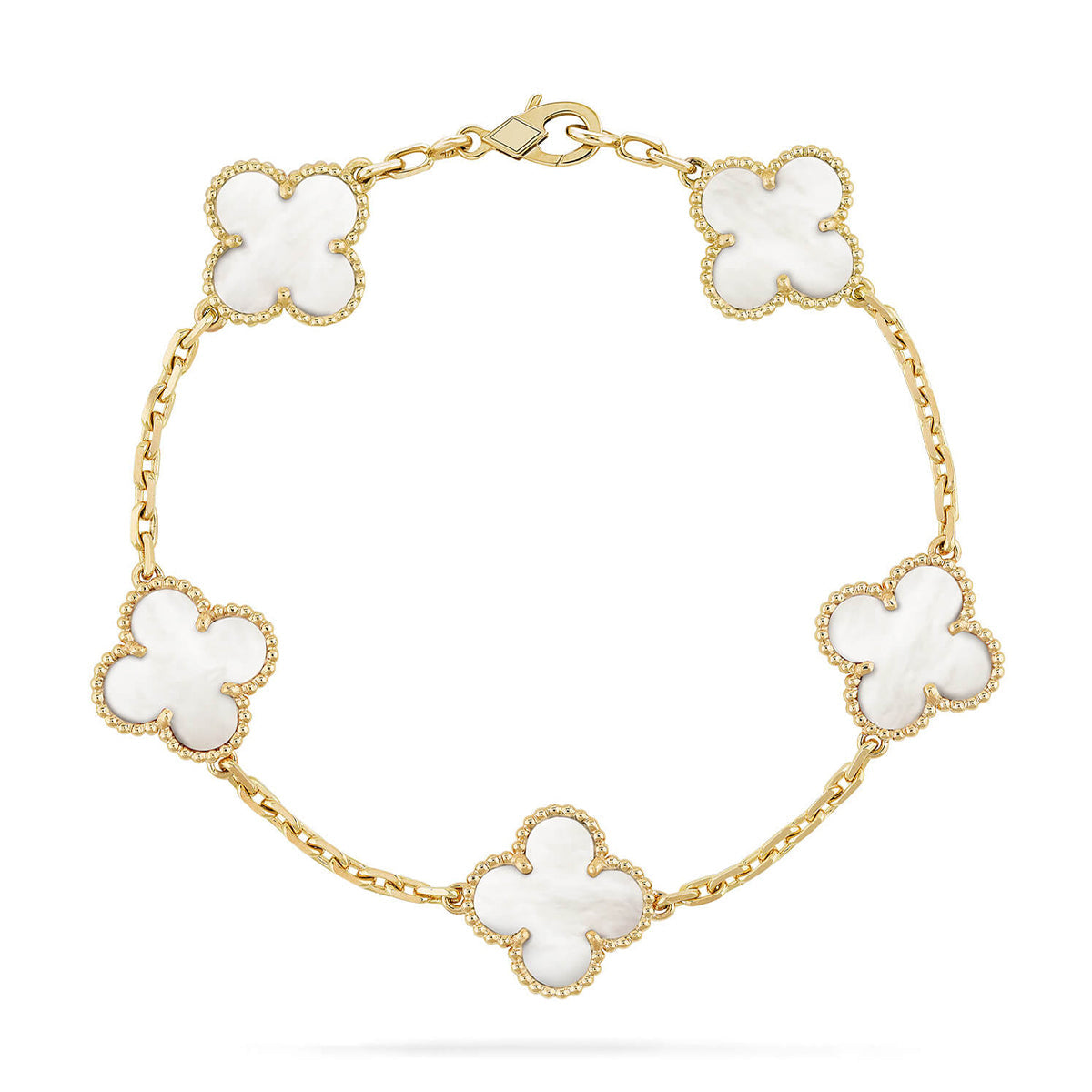 [Rosla]CLOVER WHITE PEARL MOP 5 MOTIF BRACELET COLLECTION