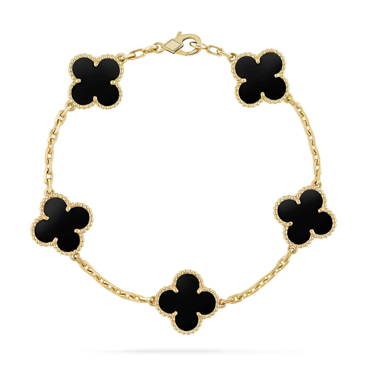 [Rosla] CLOVER 5 MOTIF ONYXS BRACELET COLLECTION