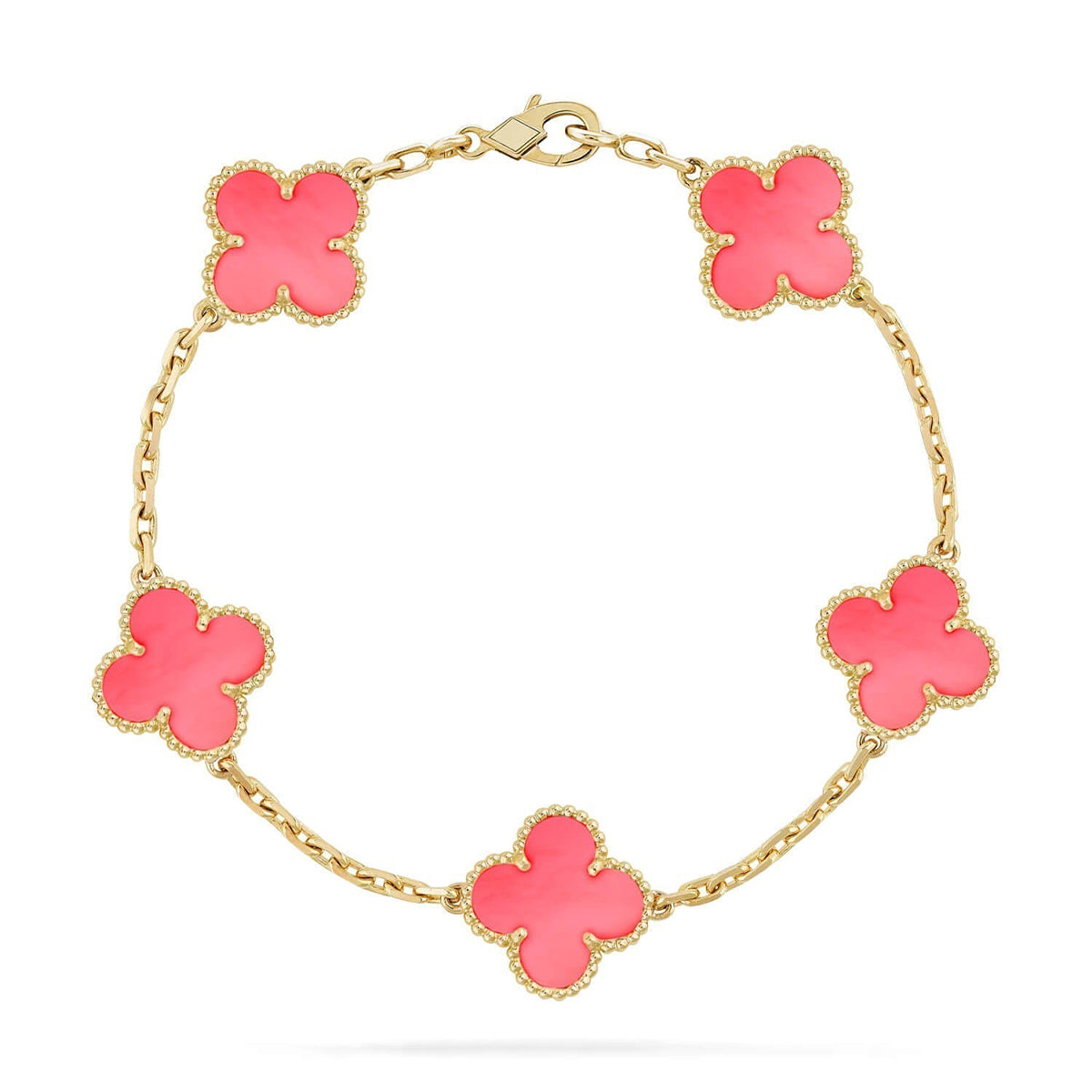 [Rosla] CLOVER 5 MOTIFS  PINK MOP BRACELET COLLECTION