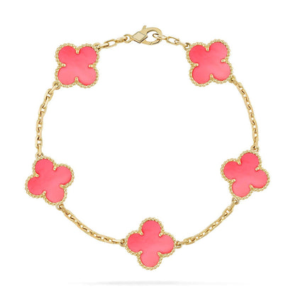 [Rosla] CLOVER 5 MOTIFS  PINK MOP BRACELET COLLECTION