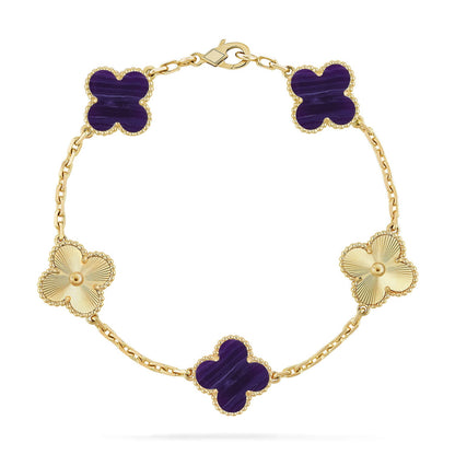 [Rosla]CLOVER 5 MOTIF PURPLE STRIPES BRACELET COLLECTION