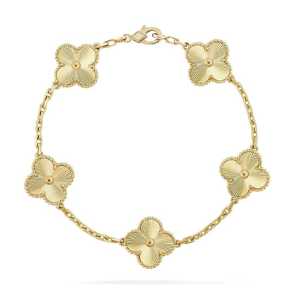 [Rosla] CLASH & Clover Laser 5-Motif & LOVE Brushed Bracelet Stack Set