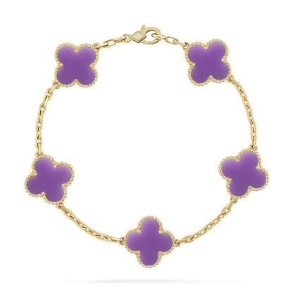 [Rosla]CLOVER 5 MOTIF LIGHT PURPLE BRACELET COLLECTION