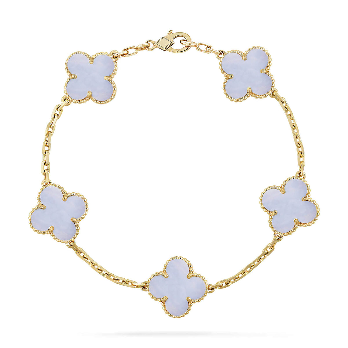 [Rosla] CLOVER 5 MOTIF PURPLE CHALCEDONY BRACELET COLLECTION