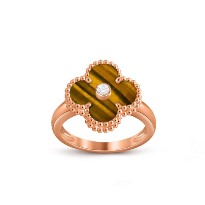 [Rosla]CLOVER DIAMOND RING ROSE GOLD COLLECTION