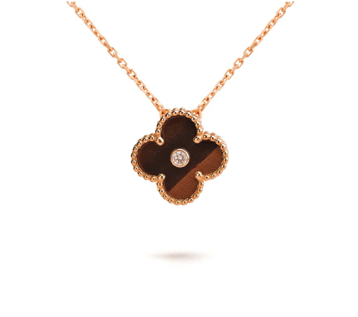 [Rosla]CLOVER 15MM DIAMOND SINGLE FLOWER NECKLACE COLLECTION