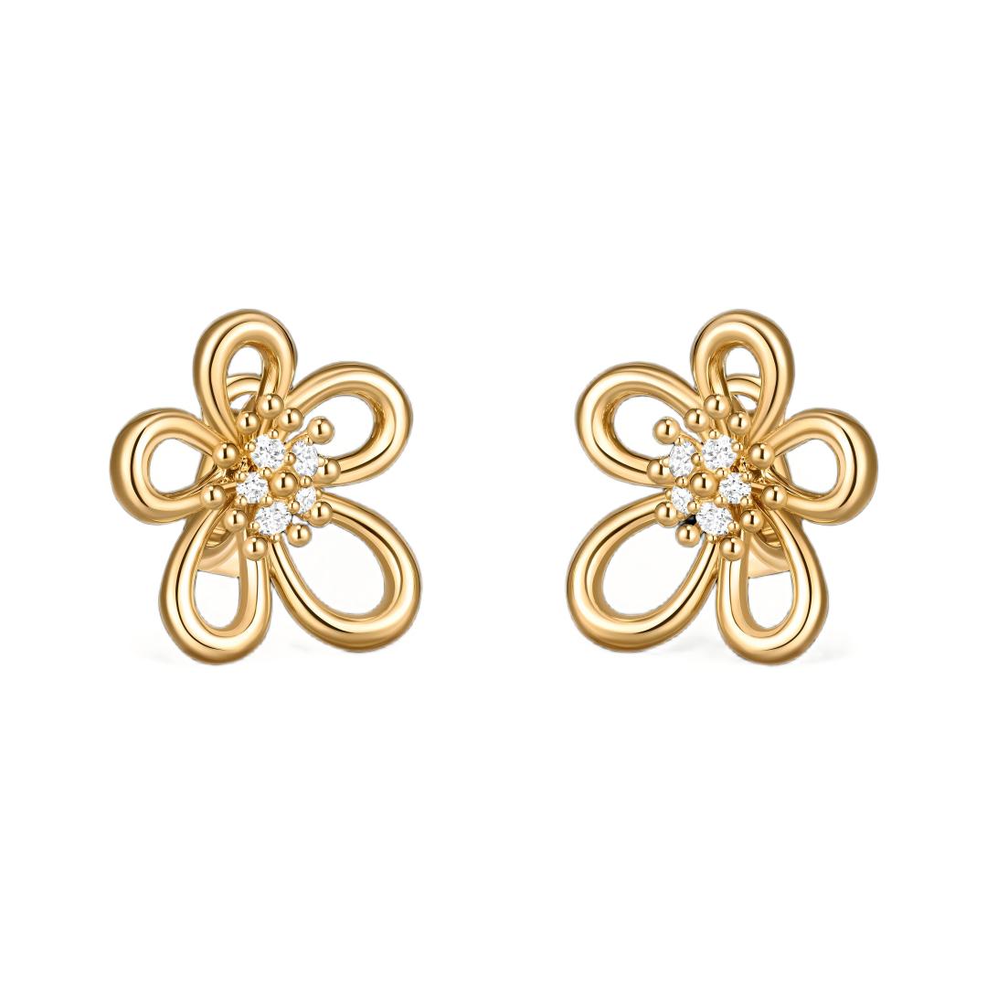 [Rosla] FLOWERLACE EARRING 5 DIAMONDS
