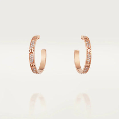 [Rosla]LOVE EARRINGS 3.6MM DIAMOND PAVED