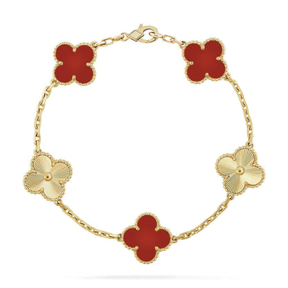 [Rosla]Clover & Love Diamond-Paved Radiant Line 2-Piece Bracelet Stack Set