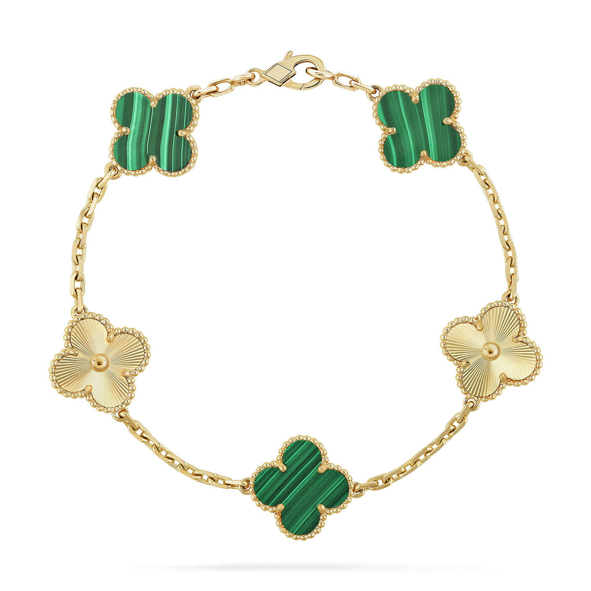 [Rosla] CLOVER 5 MOTIF MALACHITE BRACELET COLLECTION