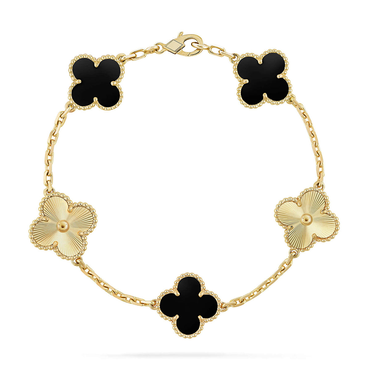 [Rosla] CLOVER 5 MOTIF ONYXS BRACELET COLLECTION
