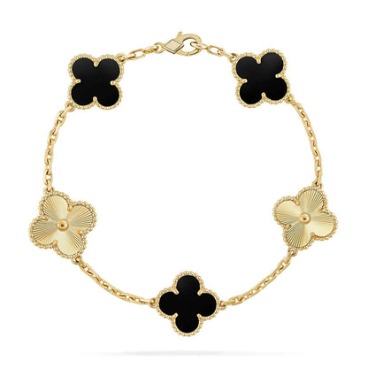 [Rosla] CLOVER 5 MOTIF ONYXS BRACELET COLLECTION