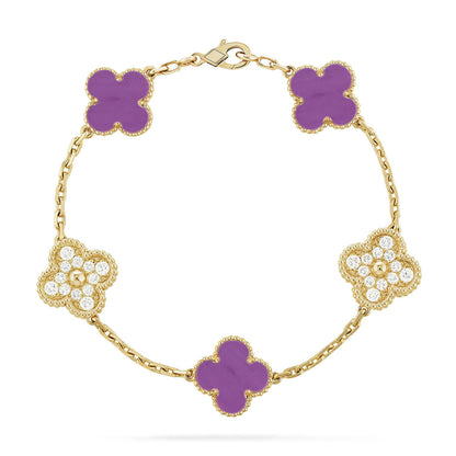 [Rosla] CLOVER 5 MOTIF VIOLET BRACELET COLLECTION