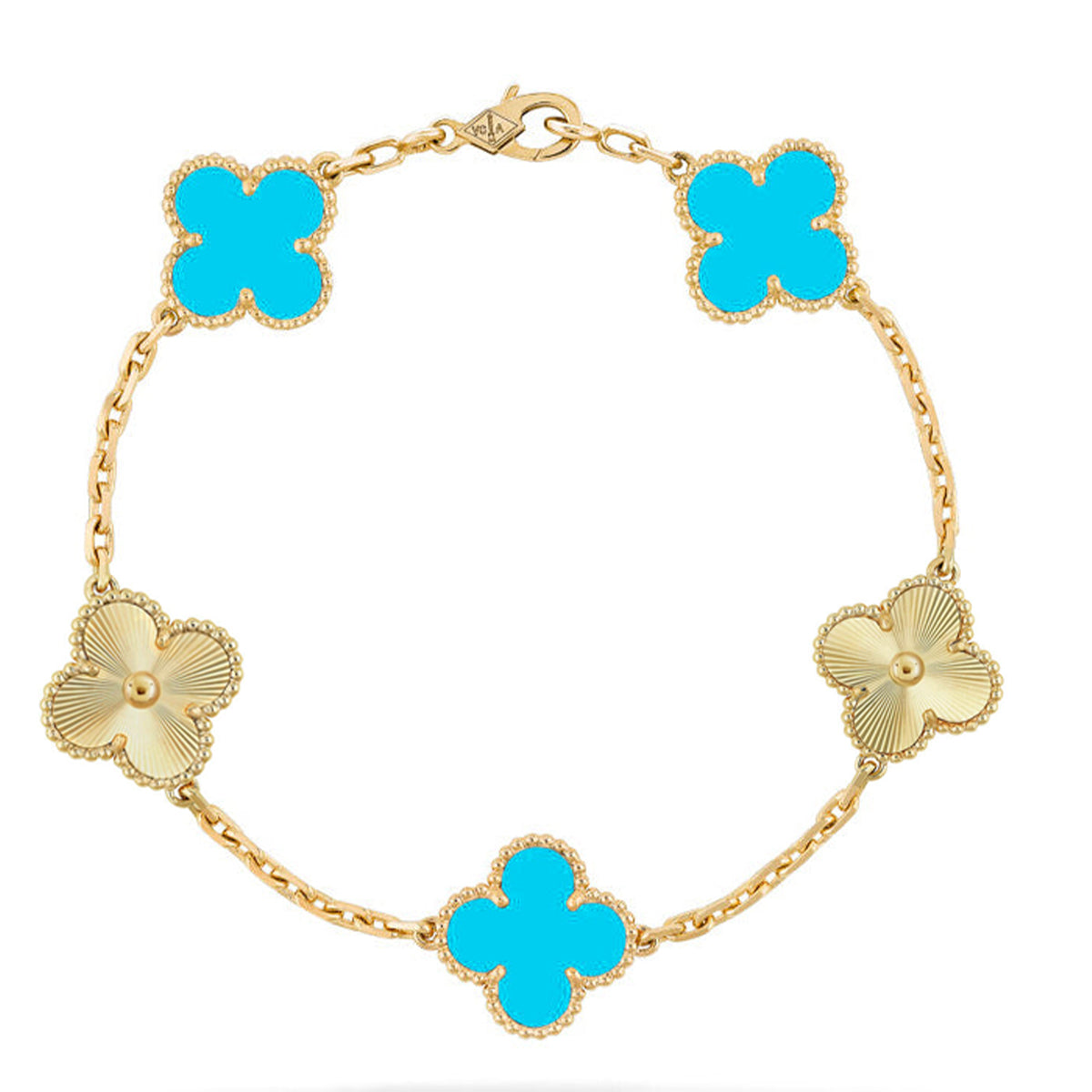 [Rosla] CLOVER 5 MOTIF TURQUOISE BRACELET COLLECTION