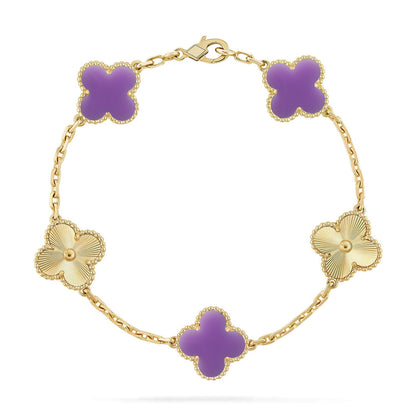 [Rosla]CLOVER 5 MOTIF LIGHT PURPLE BRACELET COLLECTION