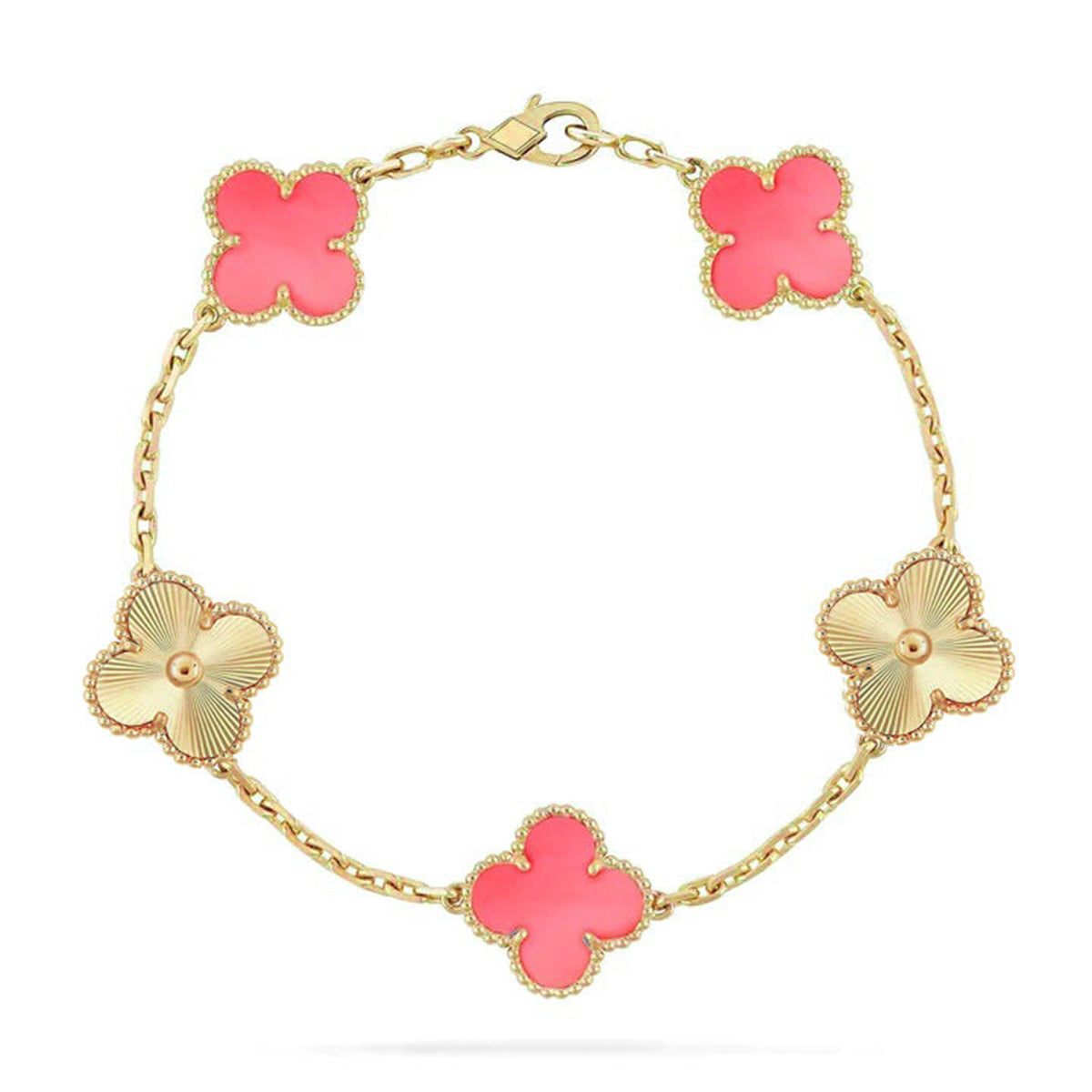[Rosla] CLOVER 5 MOTIFS  PINK MOP BRACELET COLLECTION