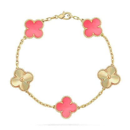 [Rosla] CLOVER 5 MOTIFS  PINK MOP BRACELET COLLECTION