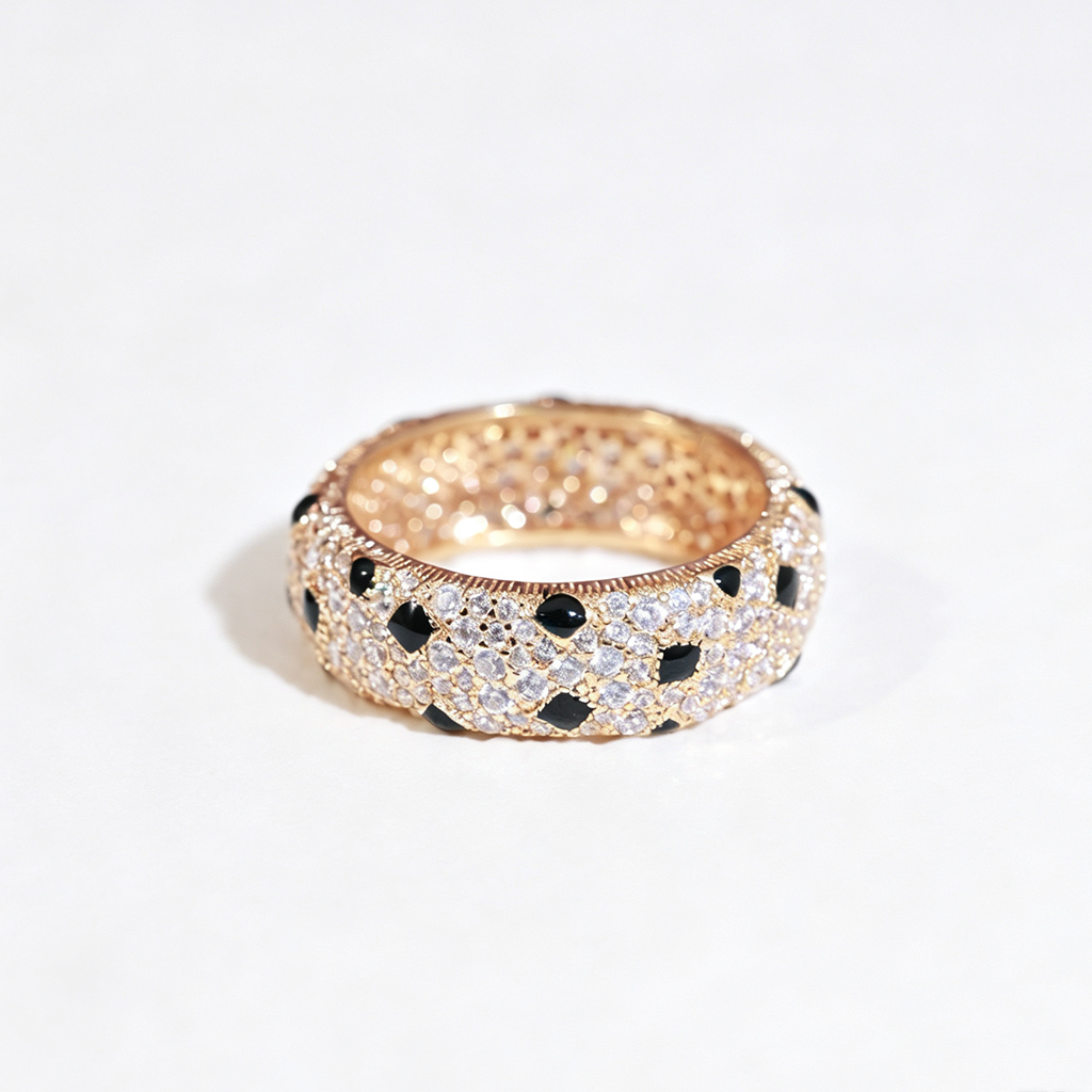 [Rosla]PANTHERE SPOTTED FULL DIAMOND RING