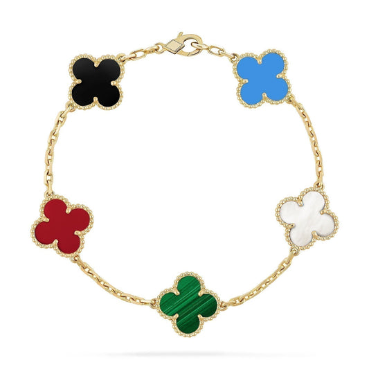 [Rosla]CLOVER 5 MOTIFS MULTICOLOR BRACELET