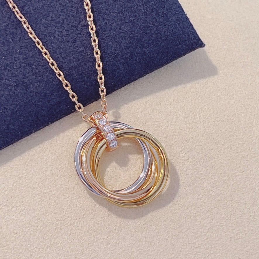 [Rosla]TRINITY NECKLACE GOLD  DIAMONDS