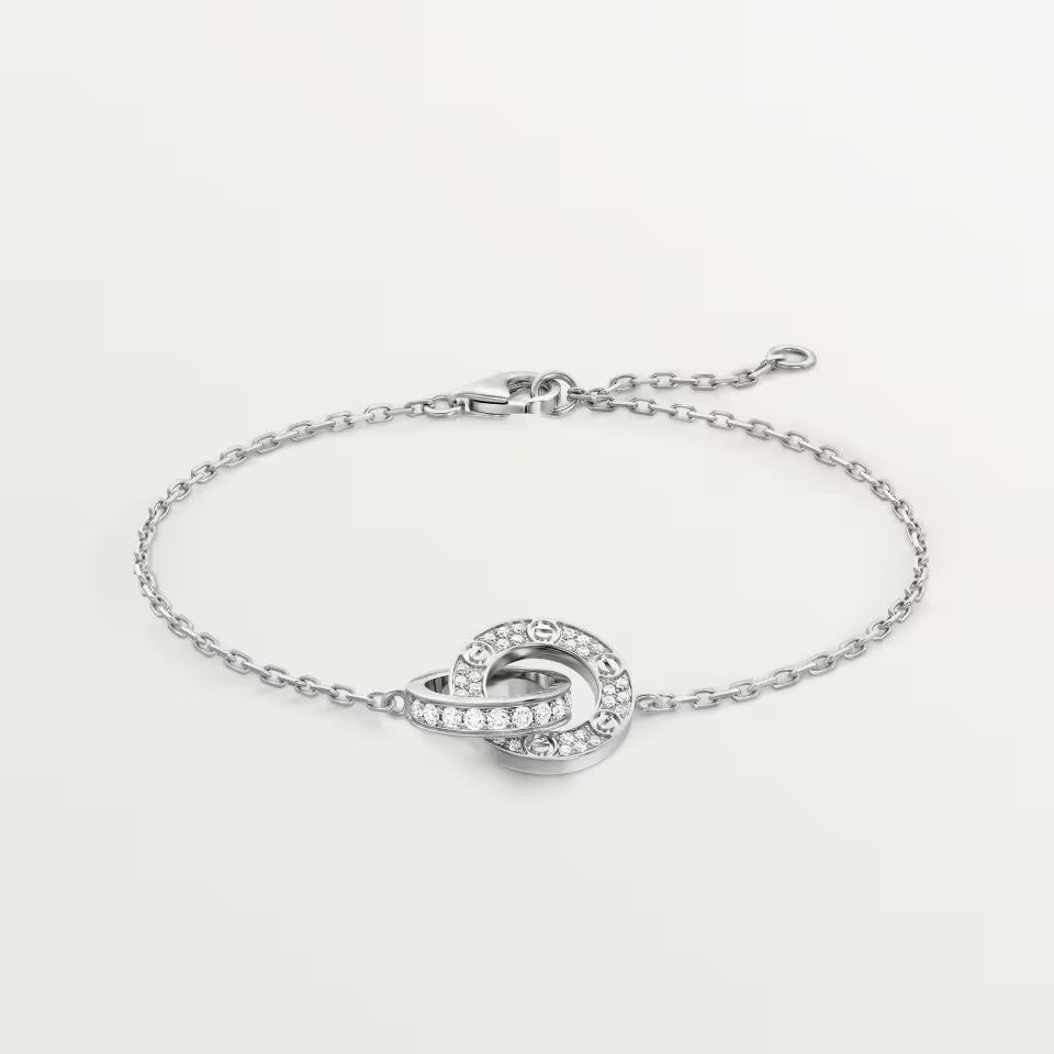 [Rosla]LOVE DOUBLE RING FULL DIAMOND BRACELET