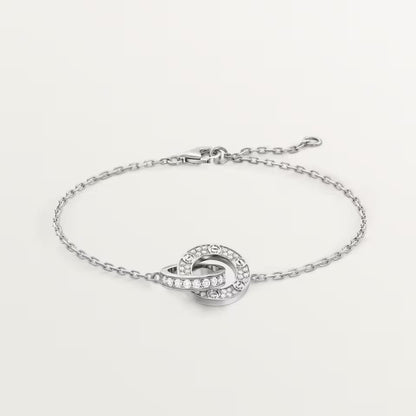 [Rosla]LOVE DOUBLE RING FULL DIAMOND BRACELET