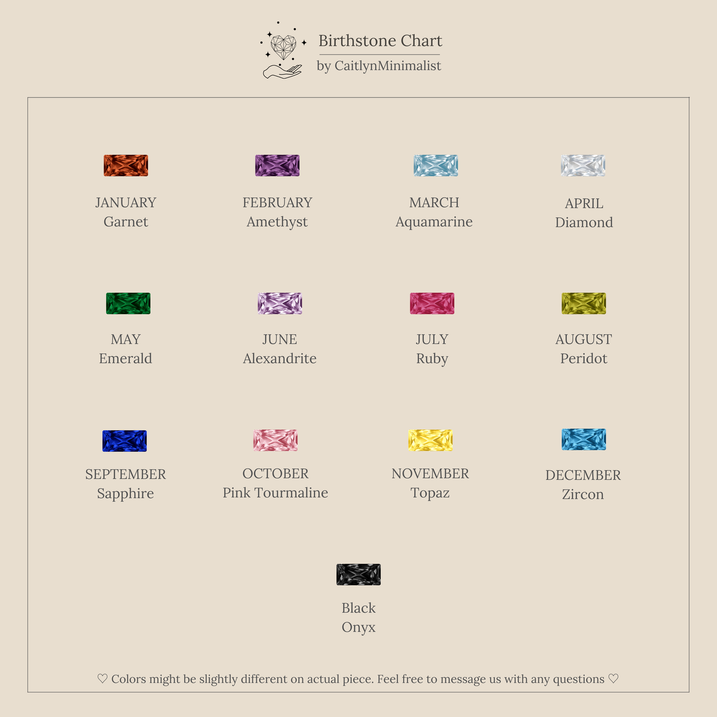 Multiple Baguette Birthstone Bracelet
