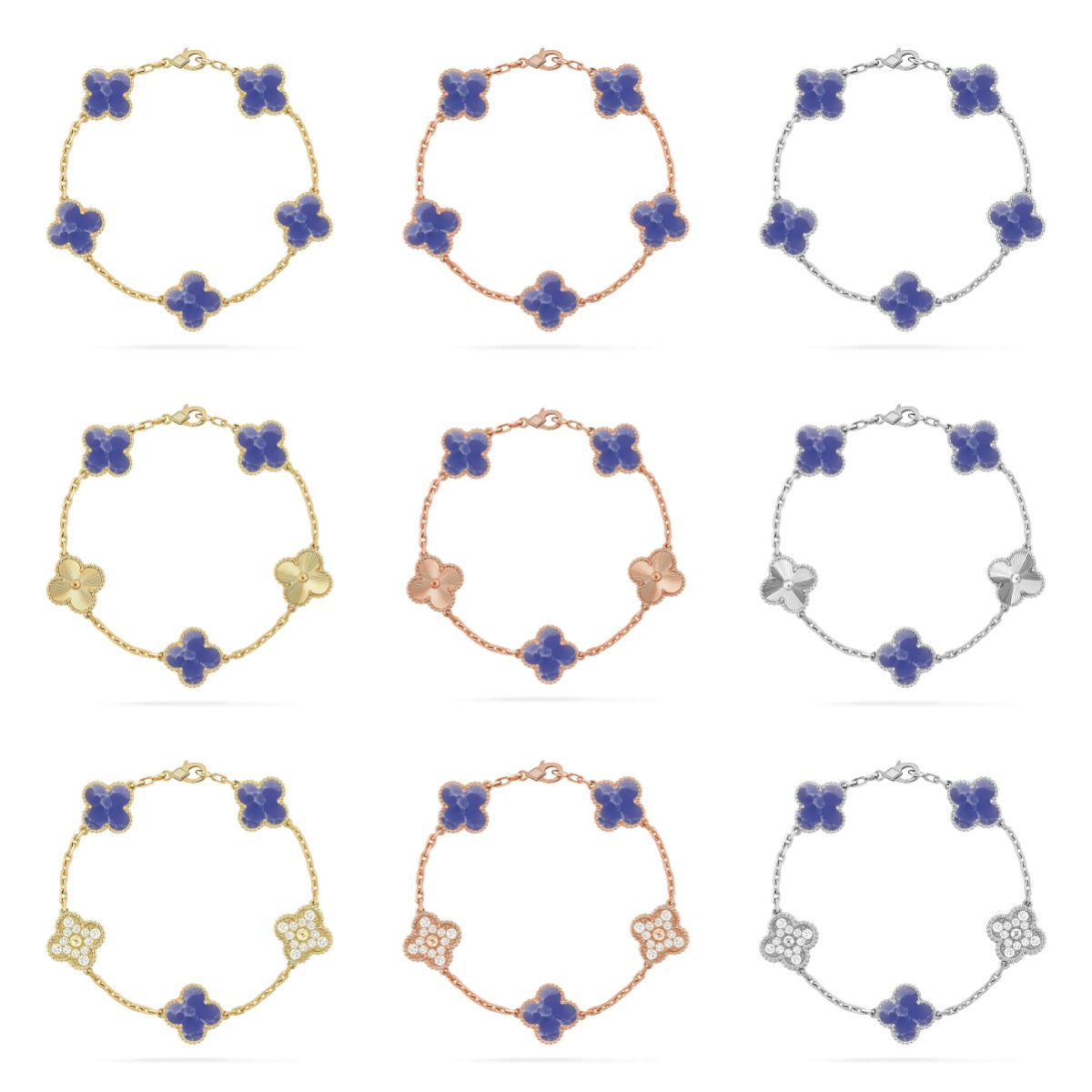 [Rosla]CLOVER 5 MOTIF BLUE VEINS BRACELET COLLECTION