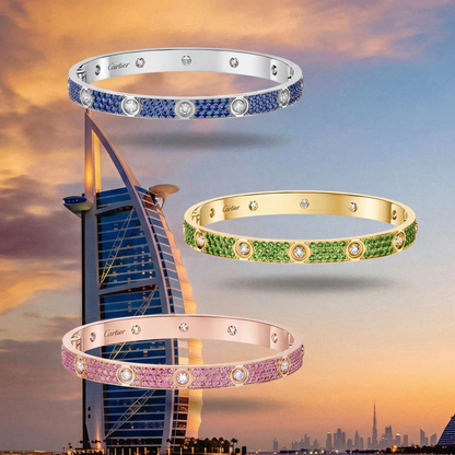 [Rosla]2026 PAVE GEMSTONE LOVE BRACELET 6.1MM 10 DIAMONDS