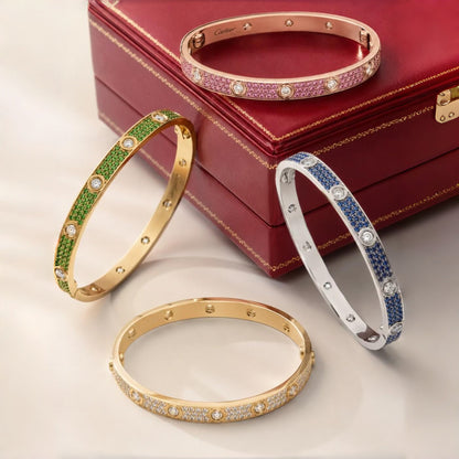 [Rosla]2026 PAVE GEMSTONE LOVE BRACELET 6.1MM 10 DIAMONDS