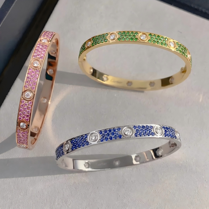 [Rosla]2026 PAVE GEMSTONE LOVE BRACELET 6.1MM 10 DIAMONDS