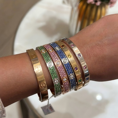 [Rosla]2026 PAVE GEMSTONE LOVE BRACELET 6.1MM 10 DIAMONDS