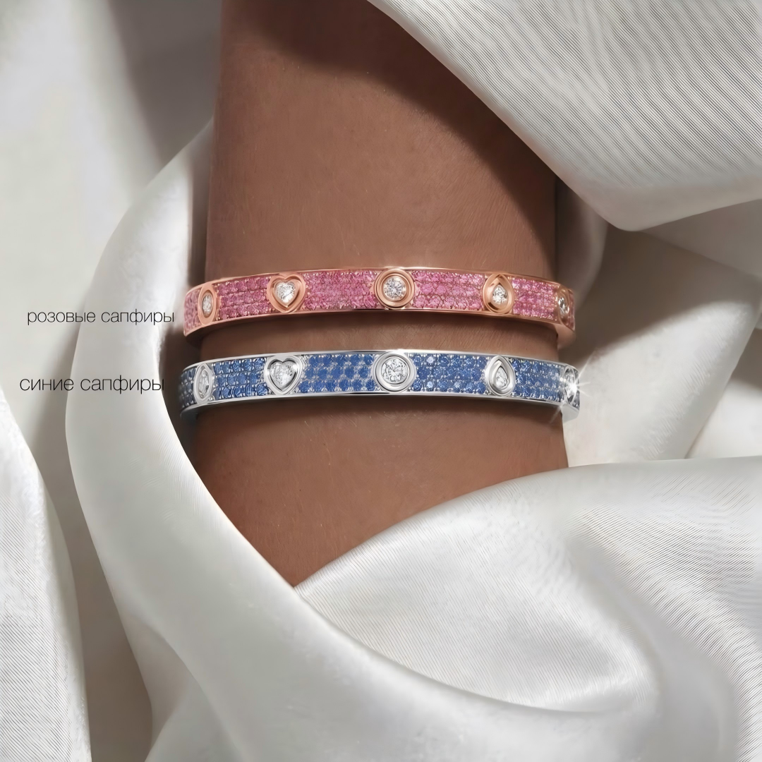 [Rosla]2026 PAVE GEMSTONE LOVE BRACELET 6.1MM 10 DIAMONDS