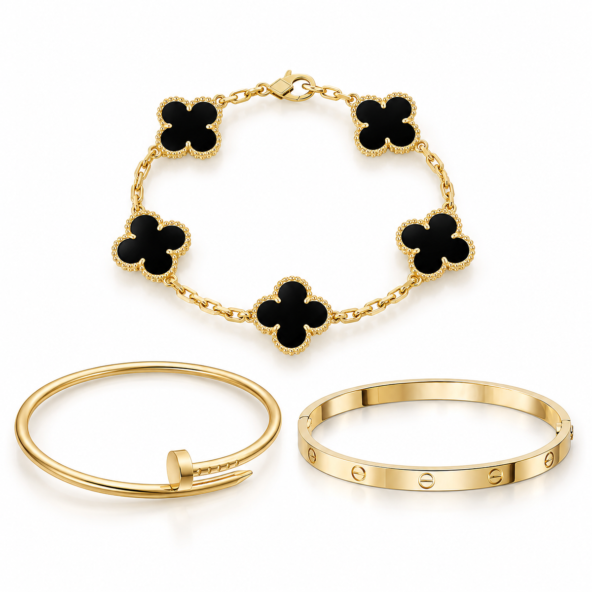 [Rosla]Clover & Juste & Lover  Bracelet Stack Set